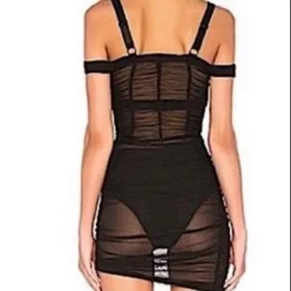 DANIELLE GUIZIO sheer ruched black dress size small *as is - Picture 14 of 14